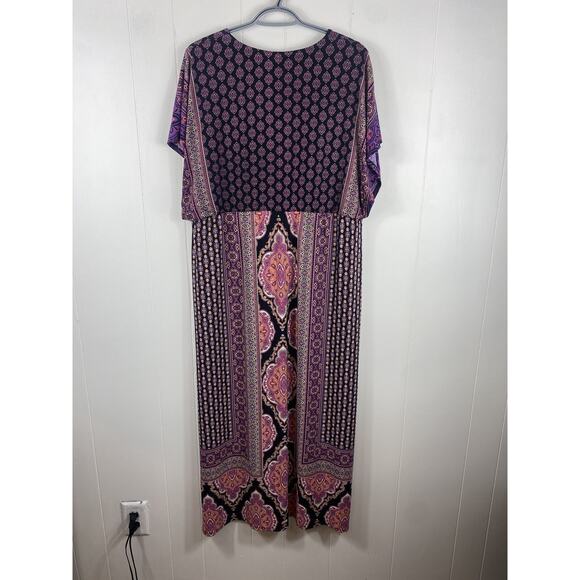 Chico's Purple Maxi Dress Size 3 XL Gypsy Boho Flowy Hippie Summer Fairy - Picture 6 of 6